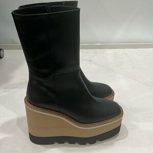 paloma barcelo black wedge boots